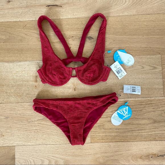 WET - Clara Bikini Top & Camilla Bikini Bottoms in Rust - Picture 1 of 10